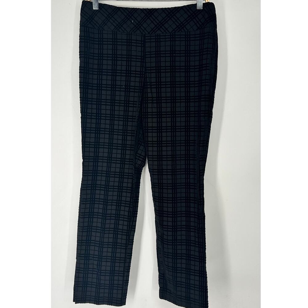 M Pants Soft Surroundings straight-leg Elspeth Black Velvet Pull on Trousers